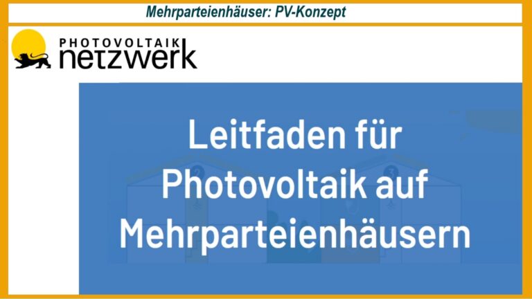 Broschüre „Für jedes Dach das passende Konzept“ – Ein Leitfaden für Photovoltaik auf Mehrparteienhäusern zur Unterstützung der Energiewende.