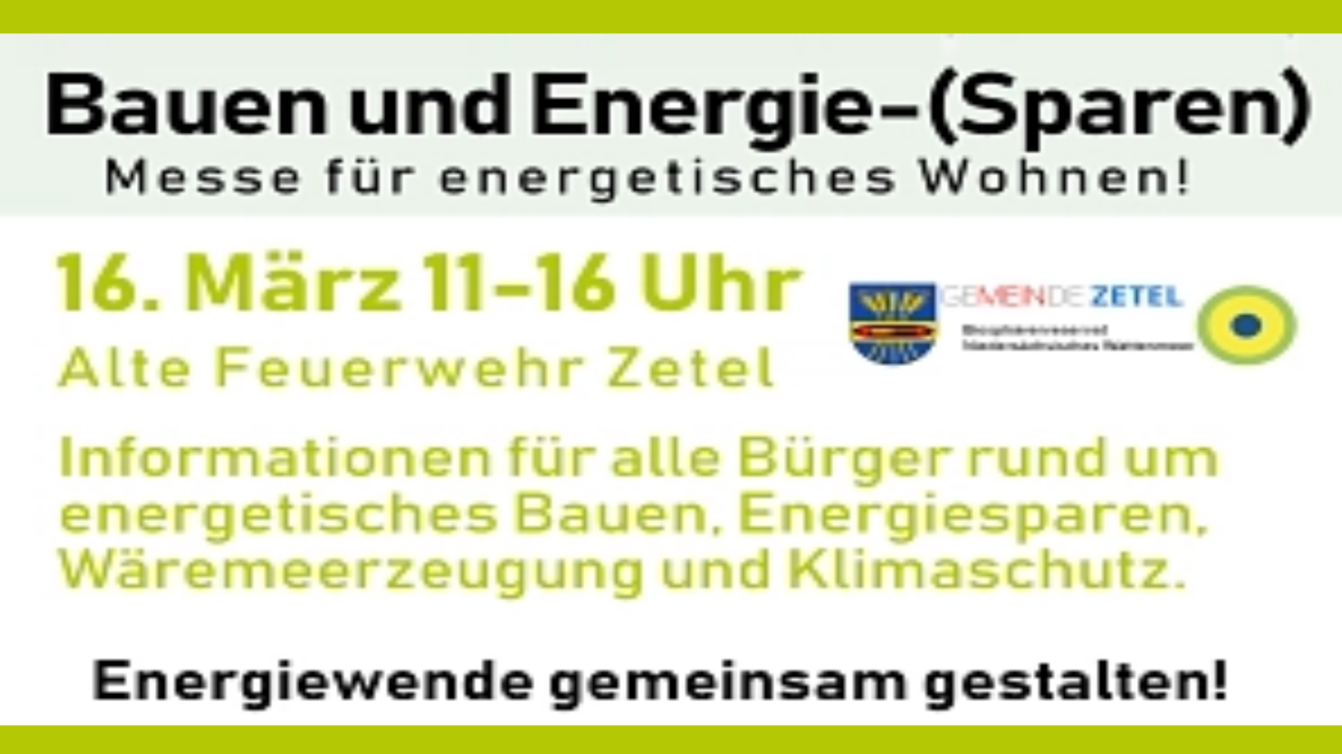 Messe für nachhaltiges Bauen und Energie in Zetel mit Schwerpunkt Photovoltaik und Energiewende.