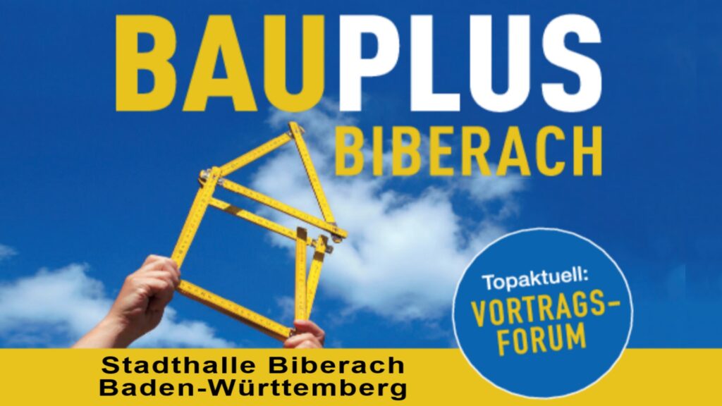 Logo der Bauplus Baumesse in Biberach, organisiert von der Ravensburger Veranstaltungsgesellschaft mbH