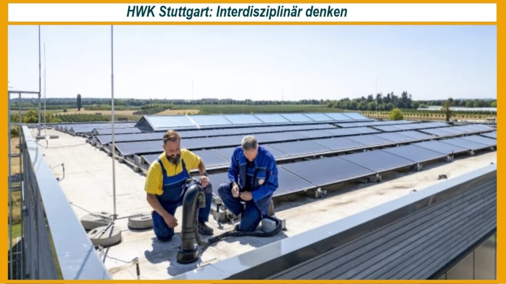 Handwerker montieren eine Photovoltaikanlage – ein zentraler Baustein für die Energiewende und klimaneutrale Gebäude.