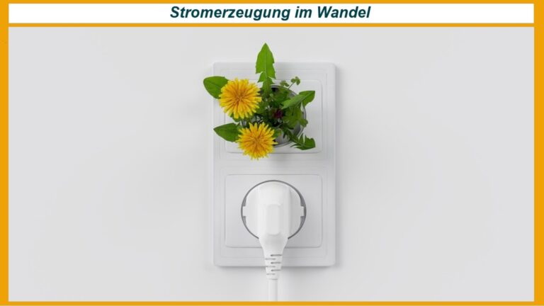 Aus einer Steckdose wächst Löwenzahn – Symbol für grüne Energie und Energiewende.