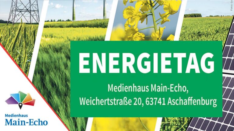 Logo der Main-Echo Energietag mit Fokus auf Photovoltaik und Energiezukunft