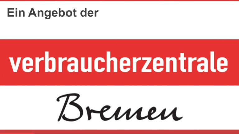 Logo der Verbraucherzentrale Bremen mit dem Schriftzug „Ein Angebot der …“.