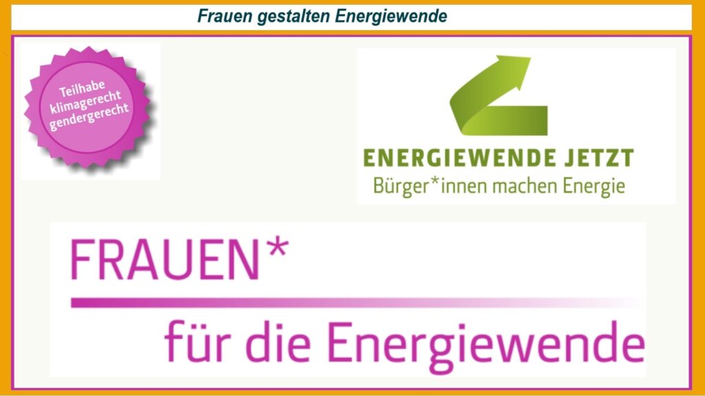 Logos der Kampagne „Frauen* für die Energiewende“ und des Netzwerks Energiewende Jetzt e.V.