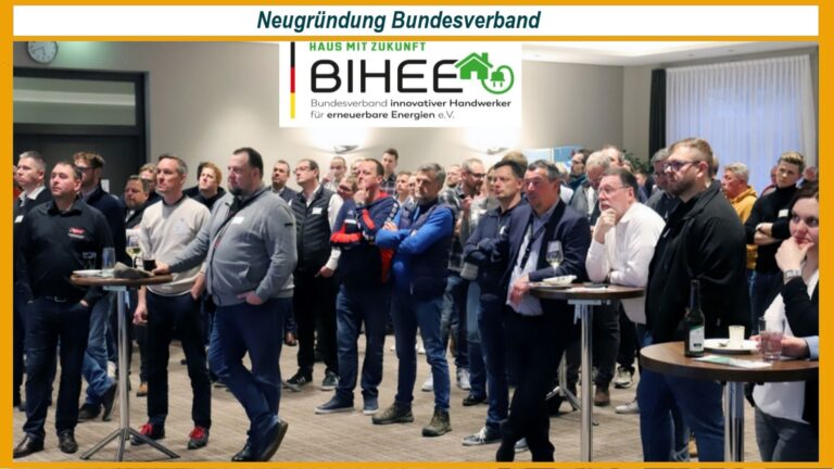 Gründungsversammlung des neuen Bundesverbands innovativer Handwerker für erneuerbare Energien mit Fokus auf Energiewende