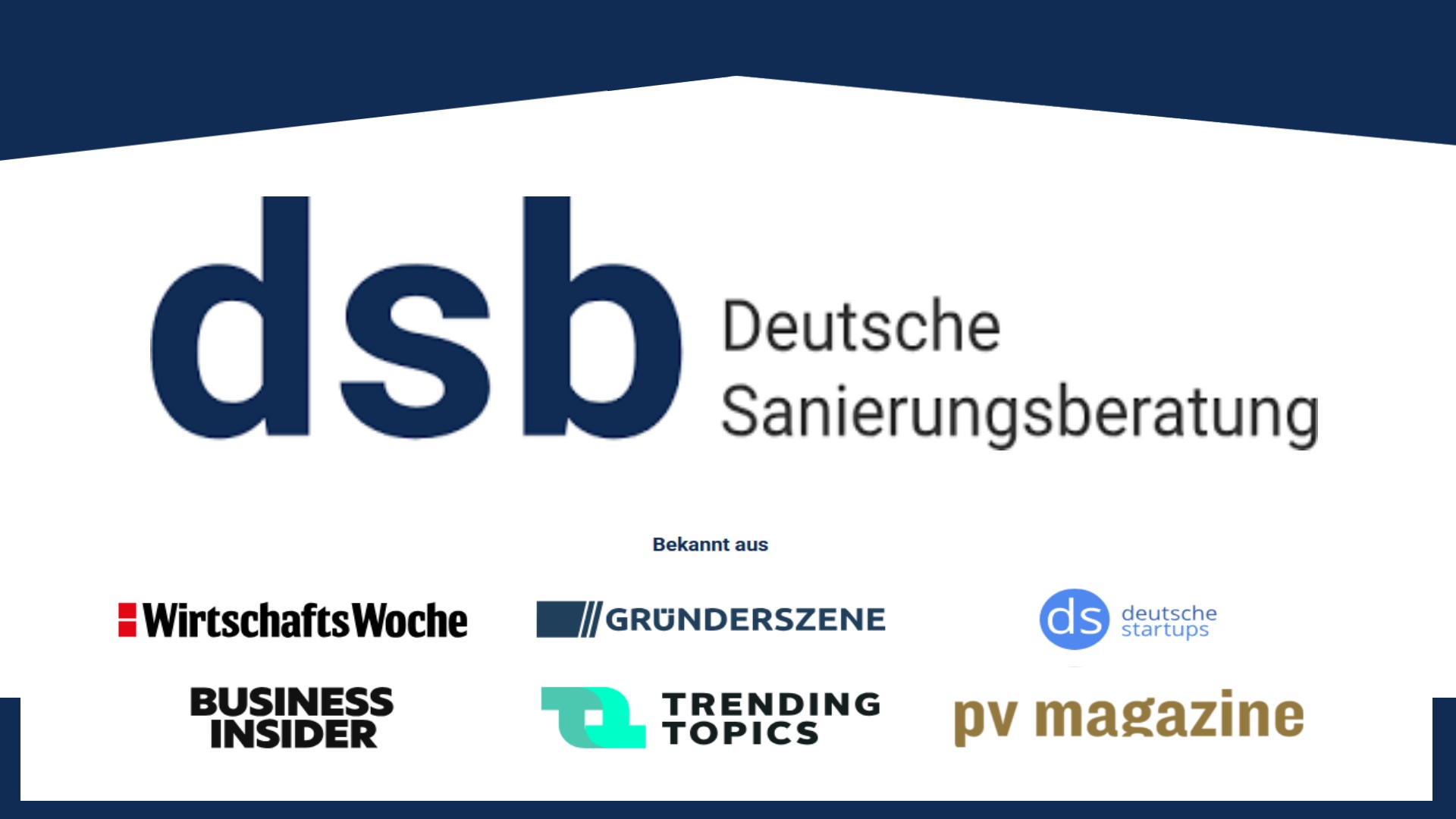 Logo der dsb Deutsche Sanierungsberatung mit Slogan zur energetischen Sanierung und Energiewende