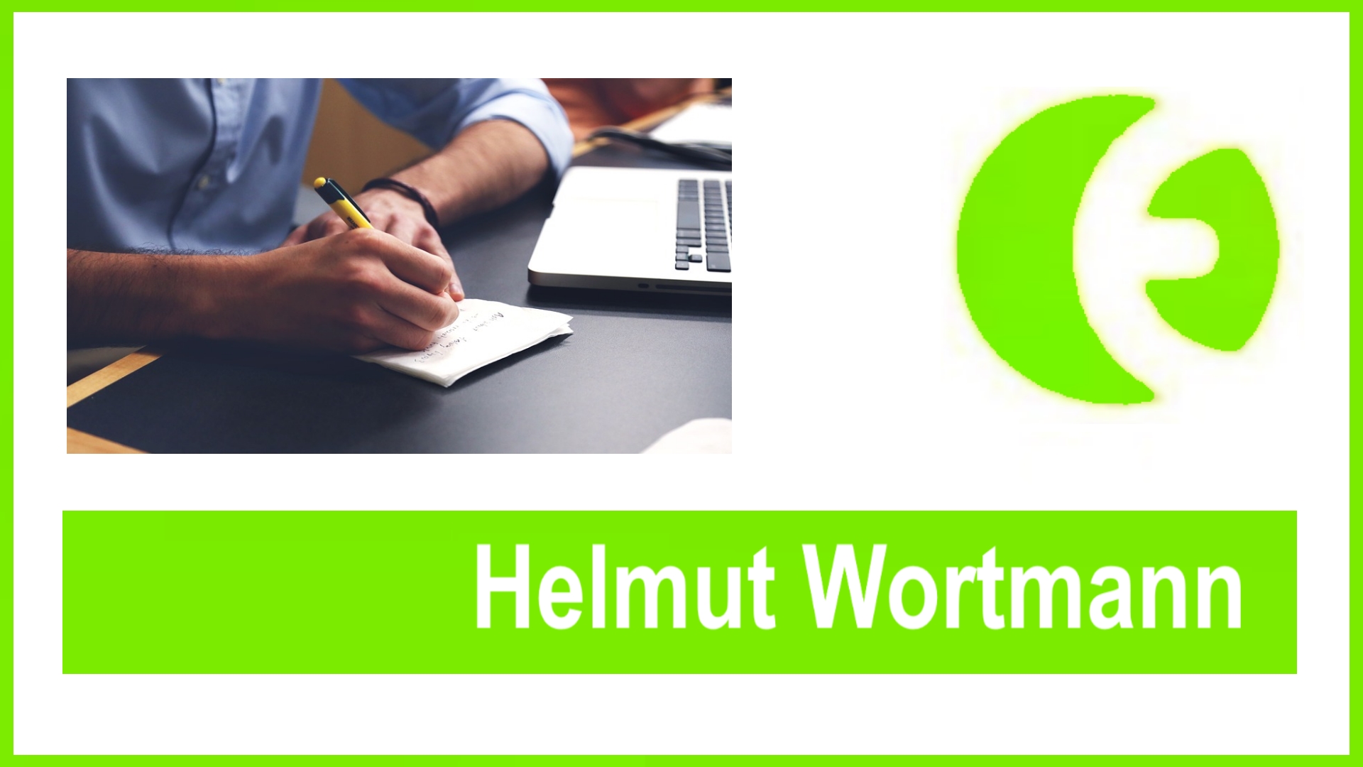 Stilbild: arbeitende Hände am PC mit Firmenlogo – digitale Energieberatung für moderne Gebäudeplanung.