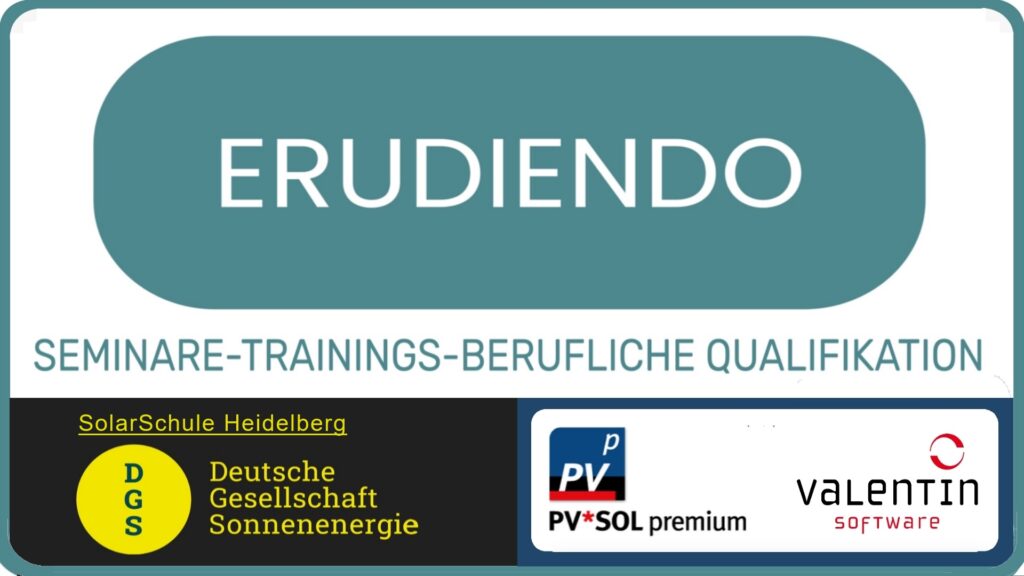 Logo von ERUDIENDO, dem Bildungsunternehmen für Photovoltaik-Schulungen und berufliche Qualifikation.