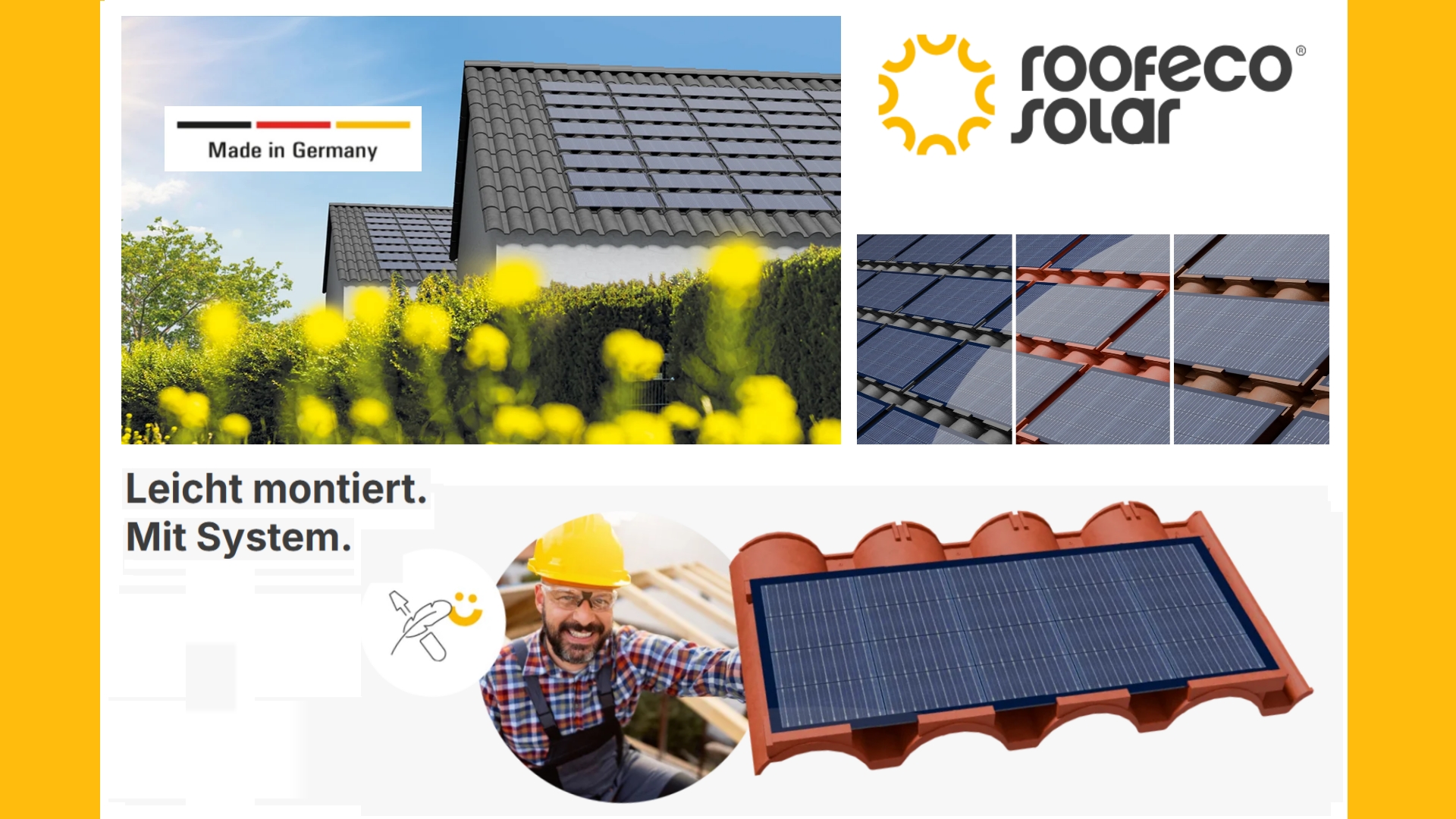Eingedeckte Dächer mit Roofeco Systemdach inklusive integrierter Photovoltaikmodule für nachhaltige Energieerzeugung