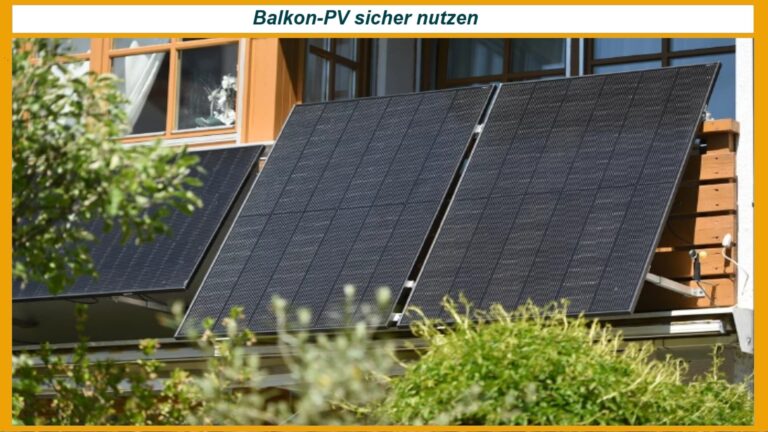 Balkonkraftwerk mit Solarmodulen auf Balkon, sicherer Beitrag zur Energiewende und Solarstromerzeugung.