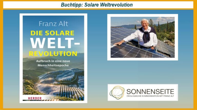 Buchtitel „Die solare Weltrevolution“ von Franz Alt, Symbolbild für Energiewende und Solar.