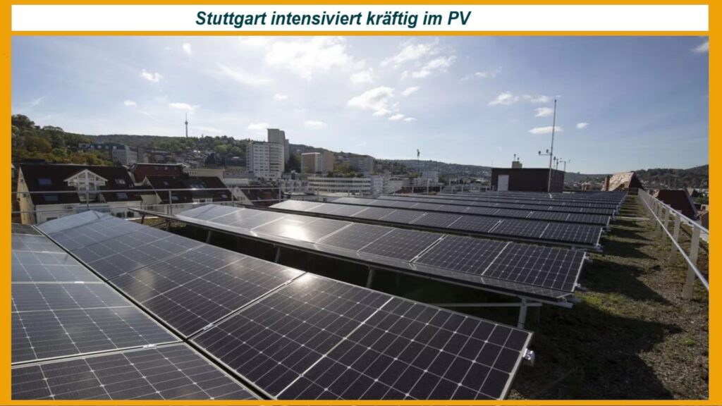 Stuttgarter Amt für Umweltschutz mit Photovoltaikanlage auf dem Dach – Teil der städtischen Solaroffensive.