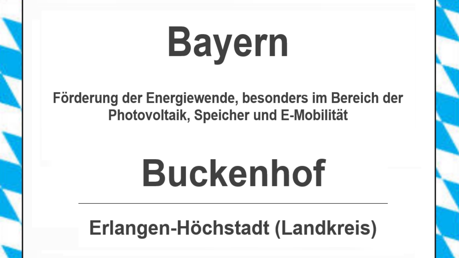 Text auf diesem Bild: Gemeinde im Landkreis Erlangen-Höchstadt, Bayern, Förderungen zur Energiewende, besonders für Photovoltaikanlagen, Speicher und E-Mobilitaet