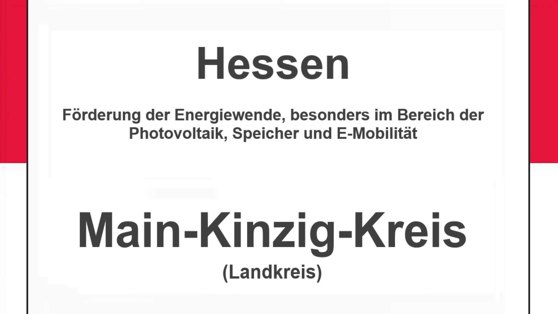 Text auf einem Bild: Hessen, Main-Taunus-Kreis, Förderungen zur Energiewende, besonders für Photovoltaikanlagen, Speicher und E-Mobilität