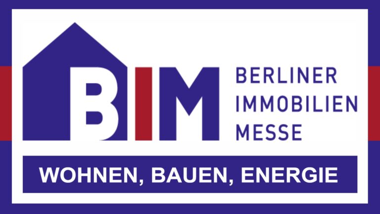 Logo der Berliner Immobilienmesse mit Hinweis auf Photovoltaik-Vortrag zur Energiewende