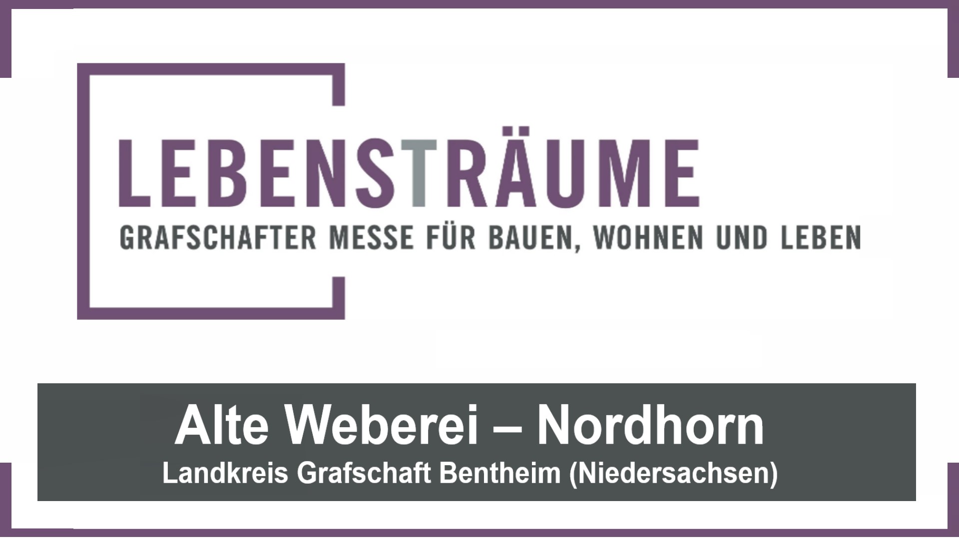Logo der Messe Lebens(t)räume Nordhorn mit Bezug zu Photovoltaik und Energiethemen