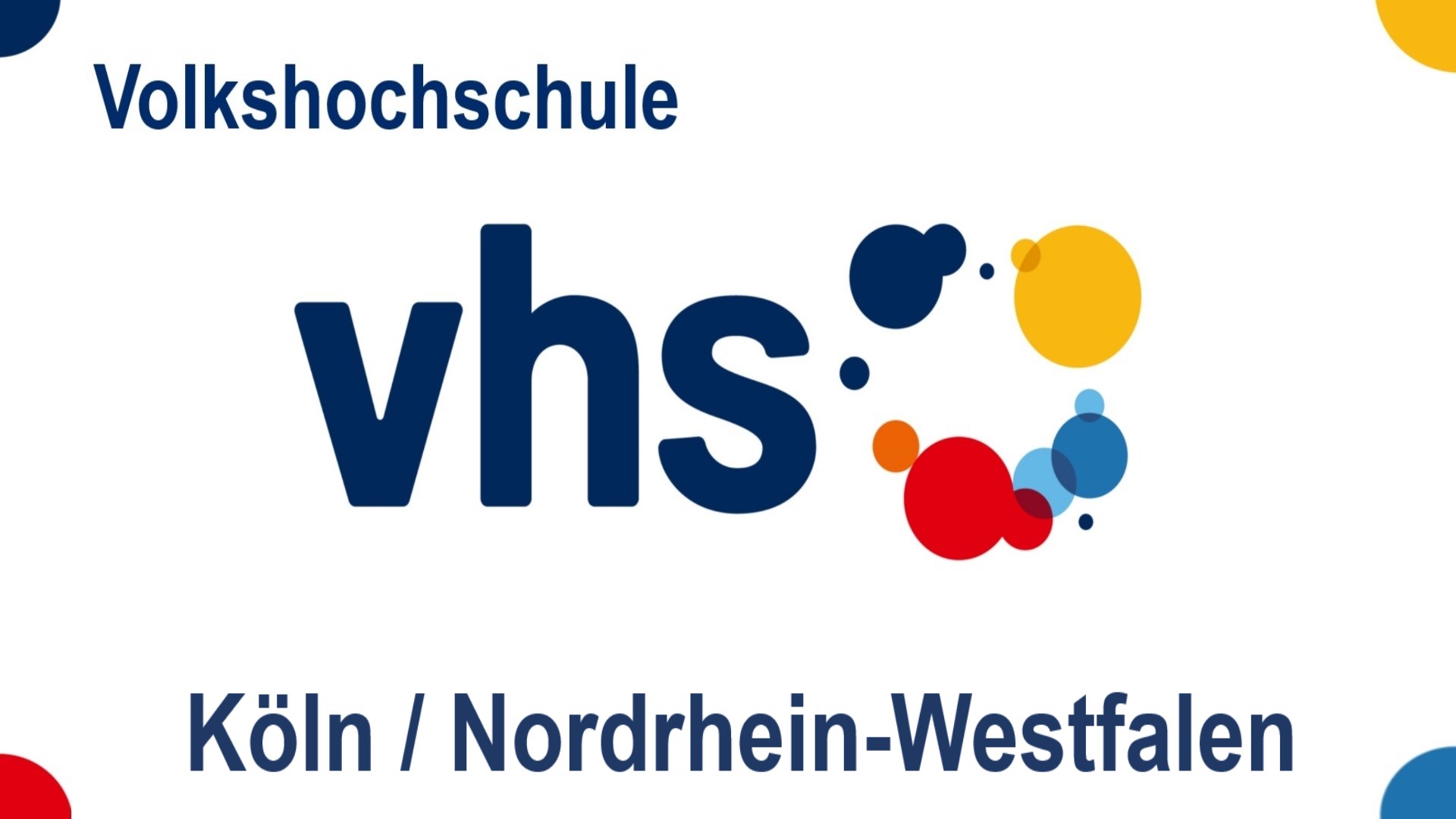 Logo der VHS Köln – Kurse zu Photovoltaik, Solarenergie und Energiespeichern.