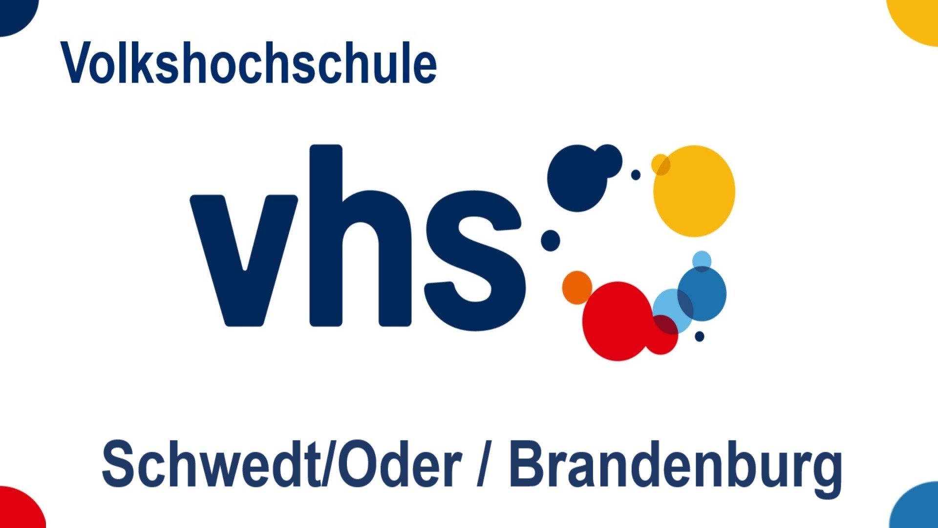 Logo der VHS Schwedt/Oder – Kurse zu Photovoltaik, Solarenergie und Energiespeichern.