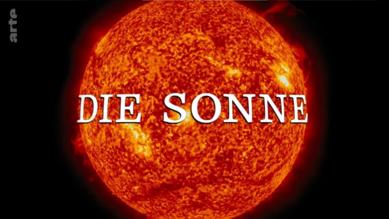 Filmtitelbild mit glühender Sonne, Symbol für Energiequelle und Energiewende.