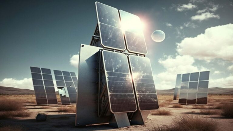 Solarmodule in der Wüste – Symbolbild für neue Kühltechnologie zur Effizienzsteigerung in der Photovoltaik.