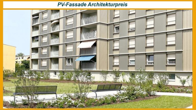 Photovoltaik-Fassade eines sanierten Wohnhochhauses in Regensburg mit architektonisch integrierter Solartechnik