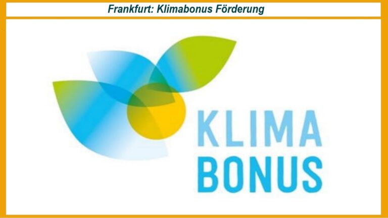 Das Logo des Klimabonus-Programms der Stadt Frankfurt, das Klimaschutz- und Solarprojekte fördert.
