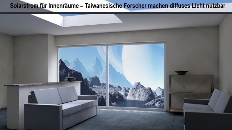Innenraum mit diffusem Licht – neue Photovoltaik-Technologie macht Solarstrom ohne direkte Sonneneinstrahlung nutzbar.