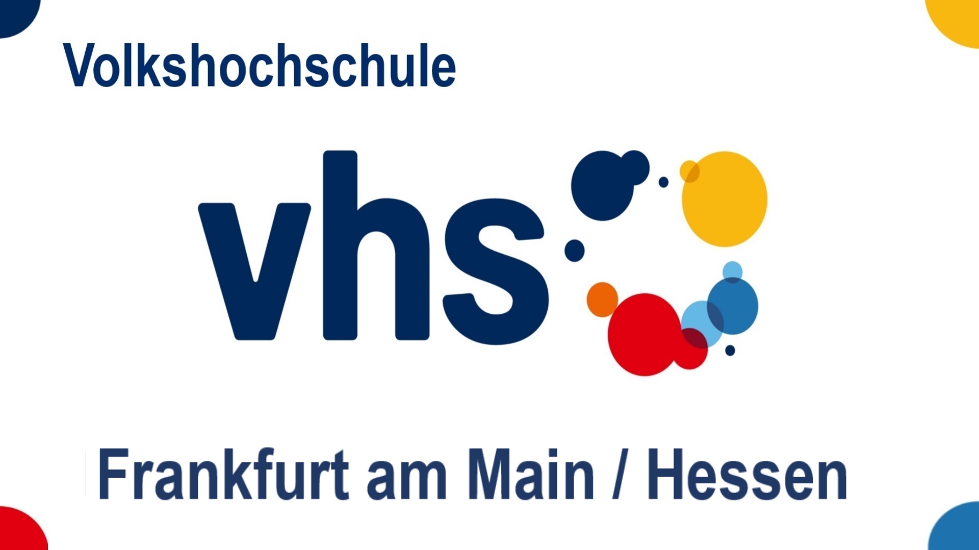 Logo der Volkshochschule Frankfurt am Main in Hessen, Bildungsangebote zu Energiespeichern, Solar, Energiewende und Photovoltaik.