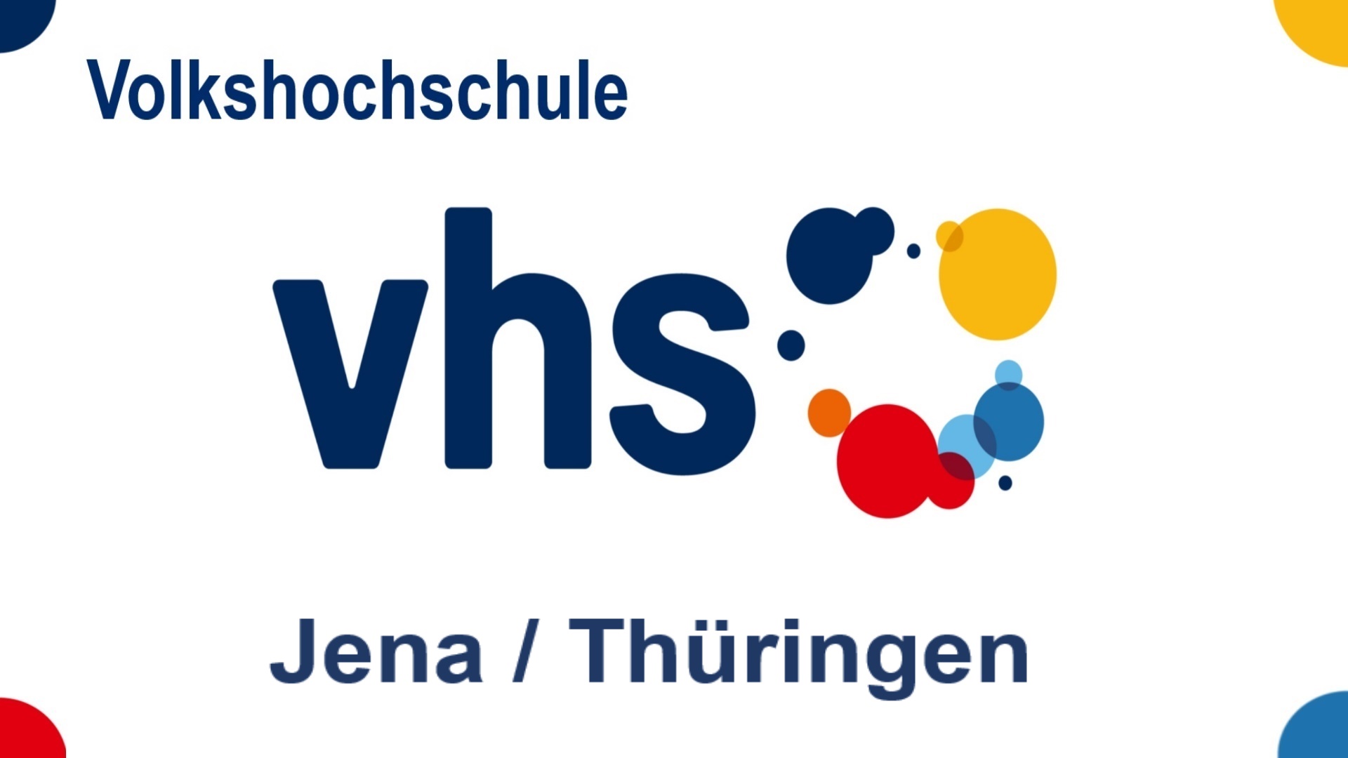 Logo der Volkshochschule (VHS) Jena in Thüringen, Bildungsangebote zu Energiespeichern, Solar, Energiewende und Photovoltaik.
