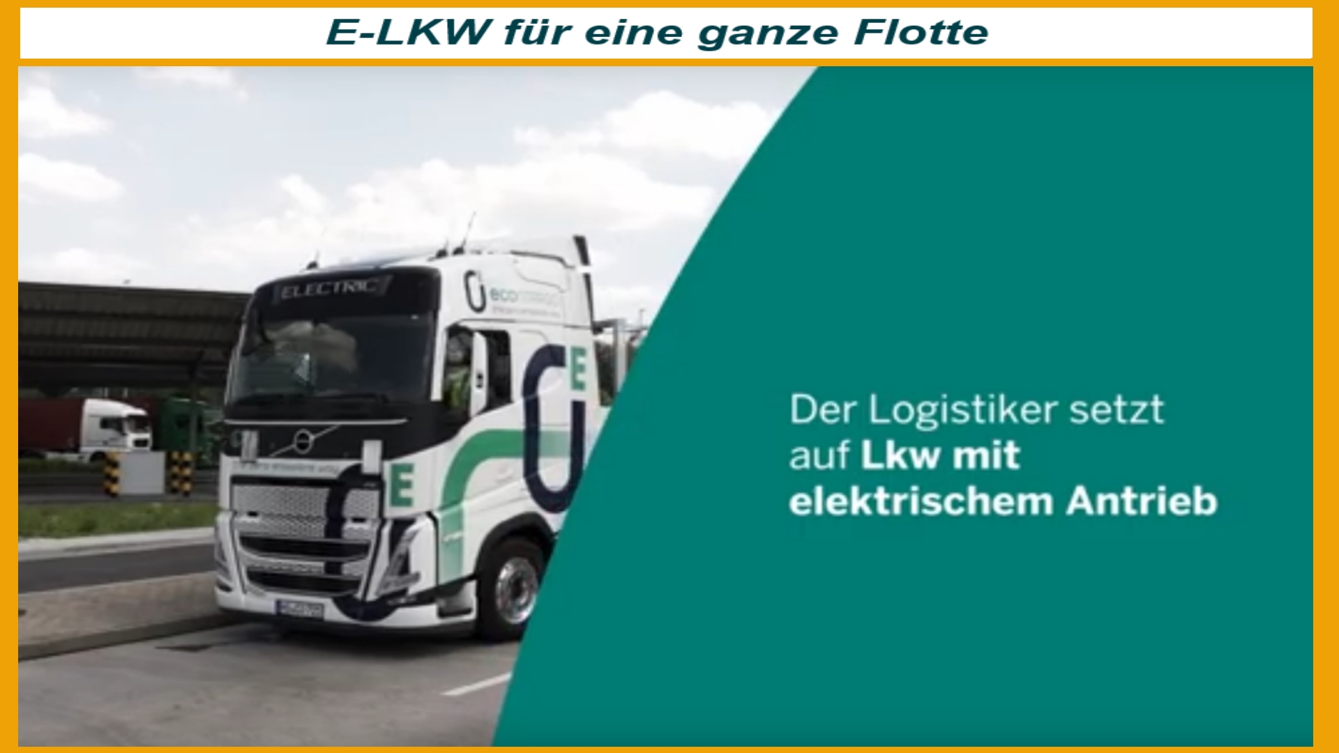 Elektrischer Contargo-Lkw mit Klimabotschaft: nachhaltige Logistik für Energiewende und CO₂-Reduktion.