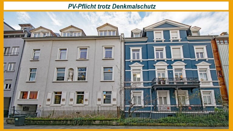 Historische Hausfassade unter Denkmalschutz, Symbolbild für die Diskussion um Solarpflicht und Photovoltaik in der Schweiz.