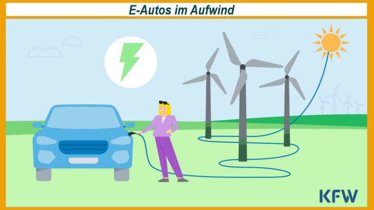Symbolfoto eines Elektroautos auf der Straße, das die steigende Verbreitung von E-Autos und die Energiewende im Verkehr symbolisiert.