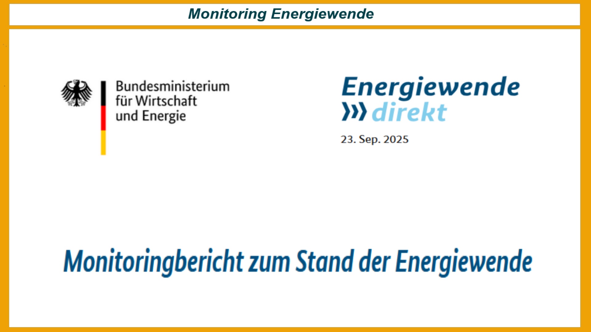 Logo des Bundesministeriums mit Überschrift zum Monitoring der Photovoltaik und Energiewende