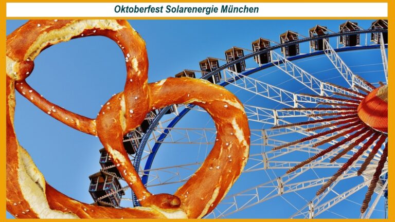 Symbolbild Riesenrad mit Brezel in München für Solarenergie und Photovoltaik auf dem Oktoberfest