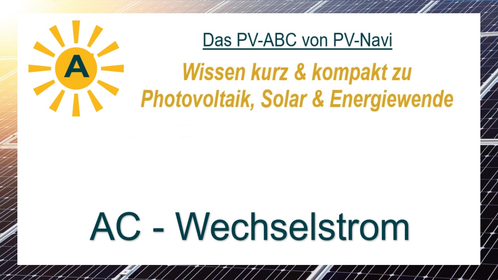 Wechselstrom (AC) ist elektrische Energie mit periodischer Richtungsänderung.