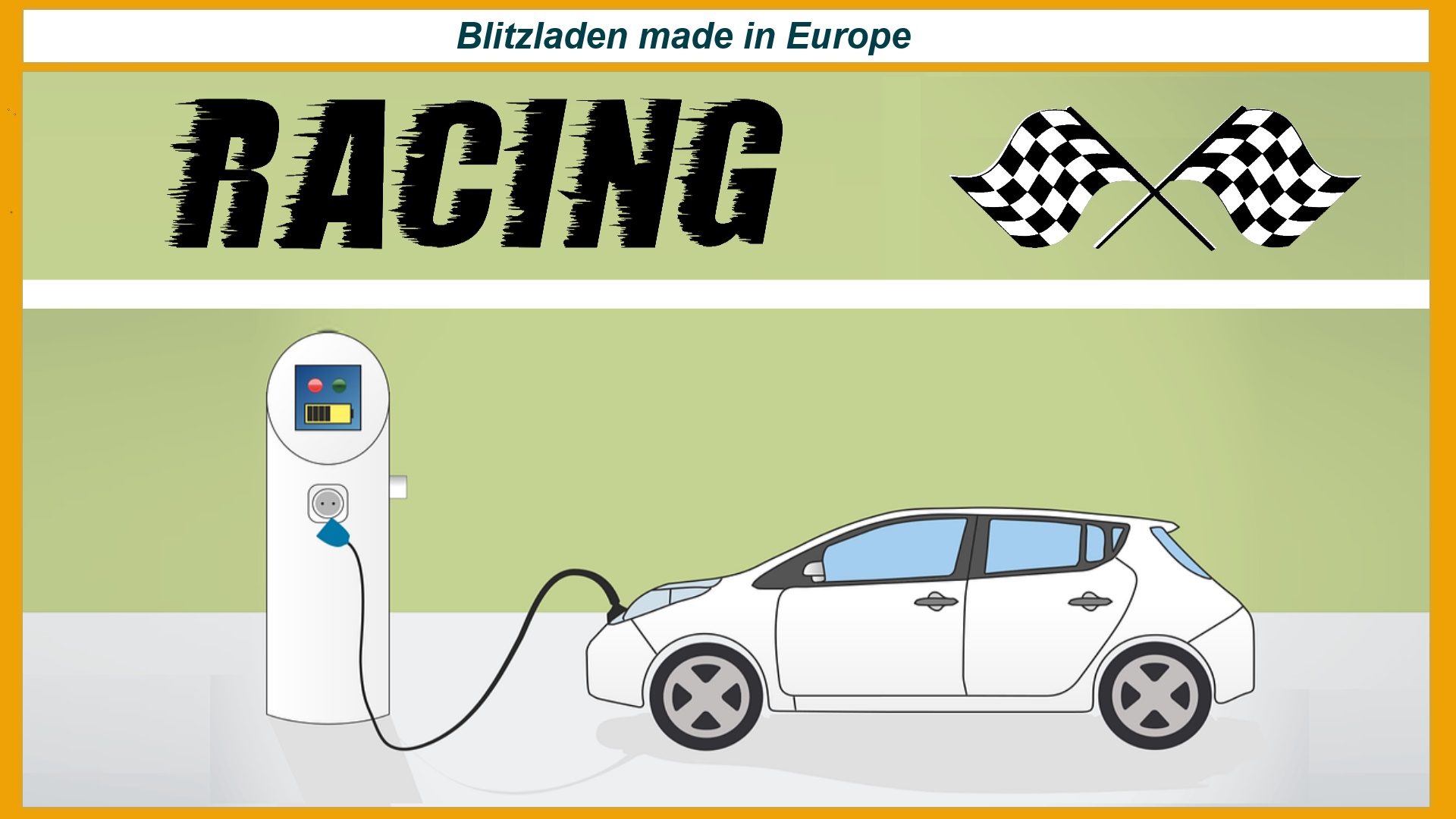 Illustration eines Elektroautos, das an einer Schnellladesäule angeschlossen ist. Über der Szene erscheint ein stilisierter Blitz als Symbol für Energie und Geschwindigkeit. Das Bild steht für die neue Megawatt-Ladetechnik von Mercedes-Benz und Alpitronic, die E-Autos in nur fünf Minuten mit Strom für hunderte Kilometer versorgen soll. Moderne Linienführung und europäische Farbgebung unterstreichen den technischen Fortschritt und die Vision einer schnellen, nachhaltigen Elektromobilität.