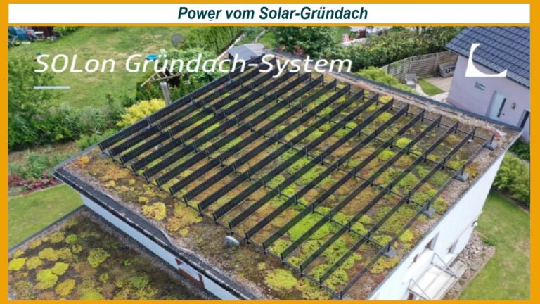 OLon Solar-Gründachsystem: Vertikale bifaziale PV-Module auf begrünter Fläche mit neuer Systemhöhe