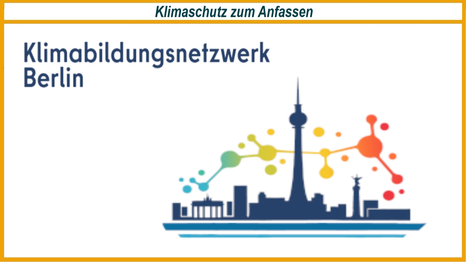 Logo des Netzwerks Klimabildung Berlin symbolisiert Bildung, erneuerbare Energien und Energiewende praxisnah.