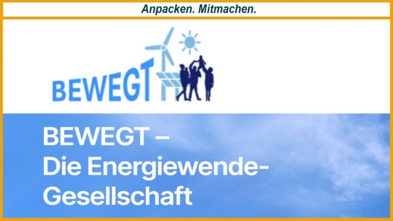 Startseite der Plattform Energiewende und Gesellschaft mit Logo und Leitmotiv zur Energiewende