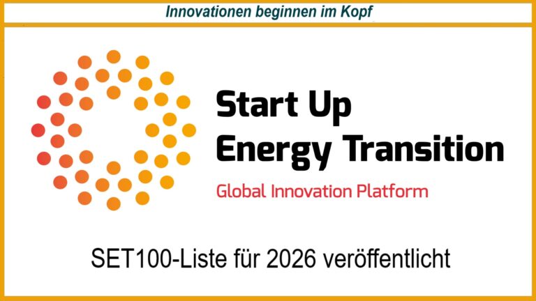 Logo der Plattform Start Up Energy Transition mit Hinweis auf die SET100-Liste 2026