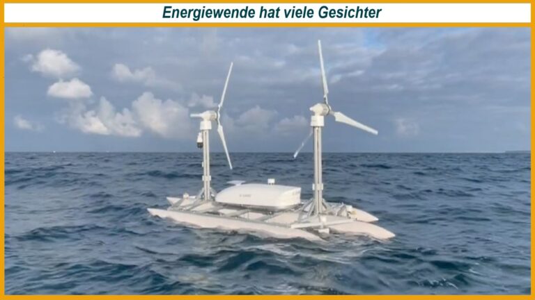Windenergieanlage als Teil der Energiewende zeigt Zusammenspiel erneuerbarer Energien wie Wind, Solar und Speicher.