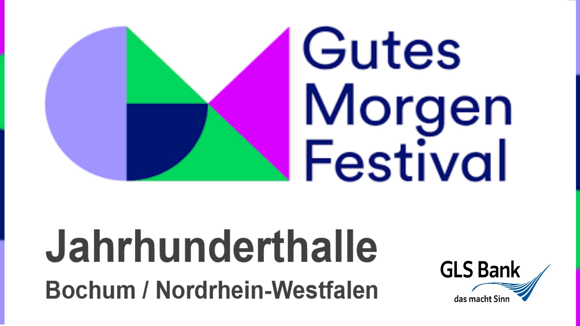 Logo Gutes Morgen Festival Bochum zu Nachhaltigkeit, Energiewende und erneuerbaren Energien.