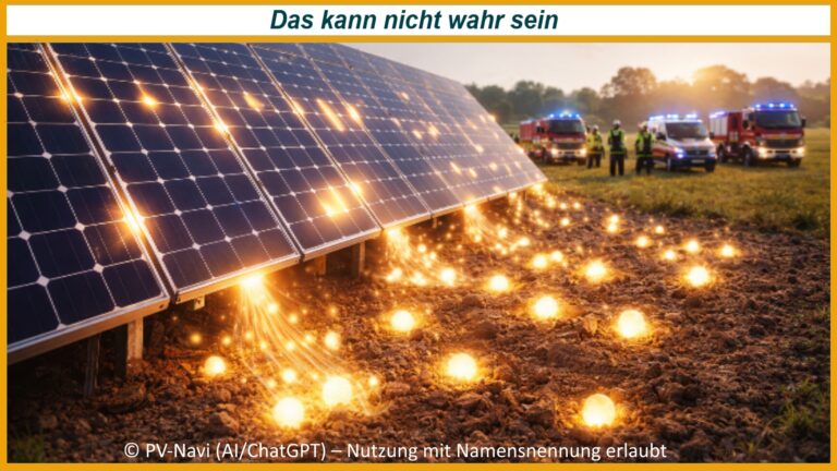 Solaranlage verliert leuchtende Sonnenstrahlen auf Acker während Einsatzkräfte mit Blaulicht im Hintergrund stehen