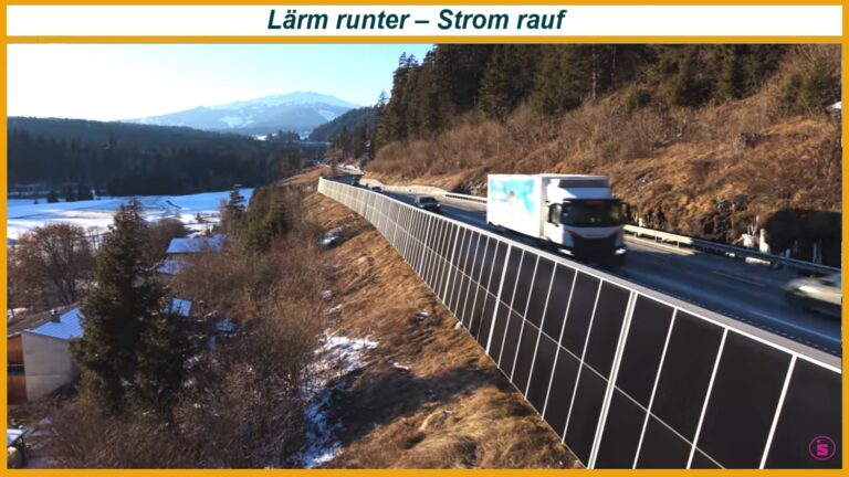 Photovoltaikanlage an Lärmschutzwand bei Trin Mulin erzeugt Strom für Energiewende mit hohem Winteranteil