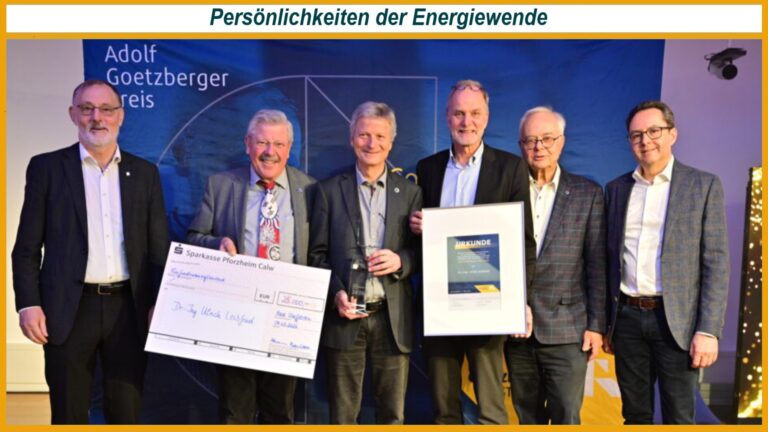 Sechs Experten der Energiewende darunter Ulrich Leibfried bei Preisverleihung für innovative Photovoltaiklösungen