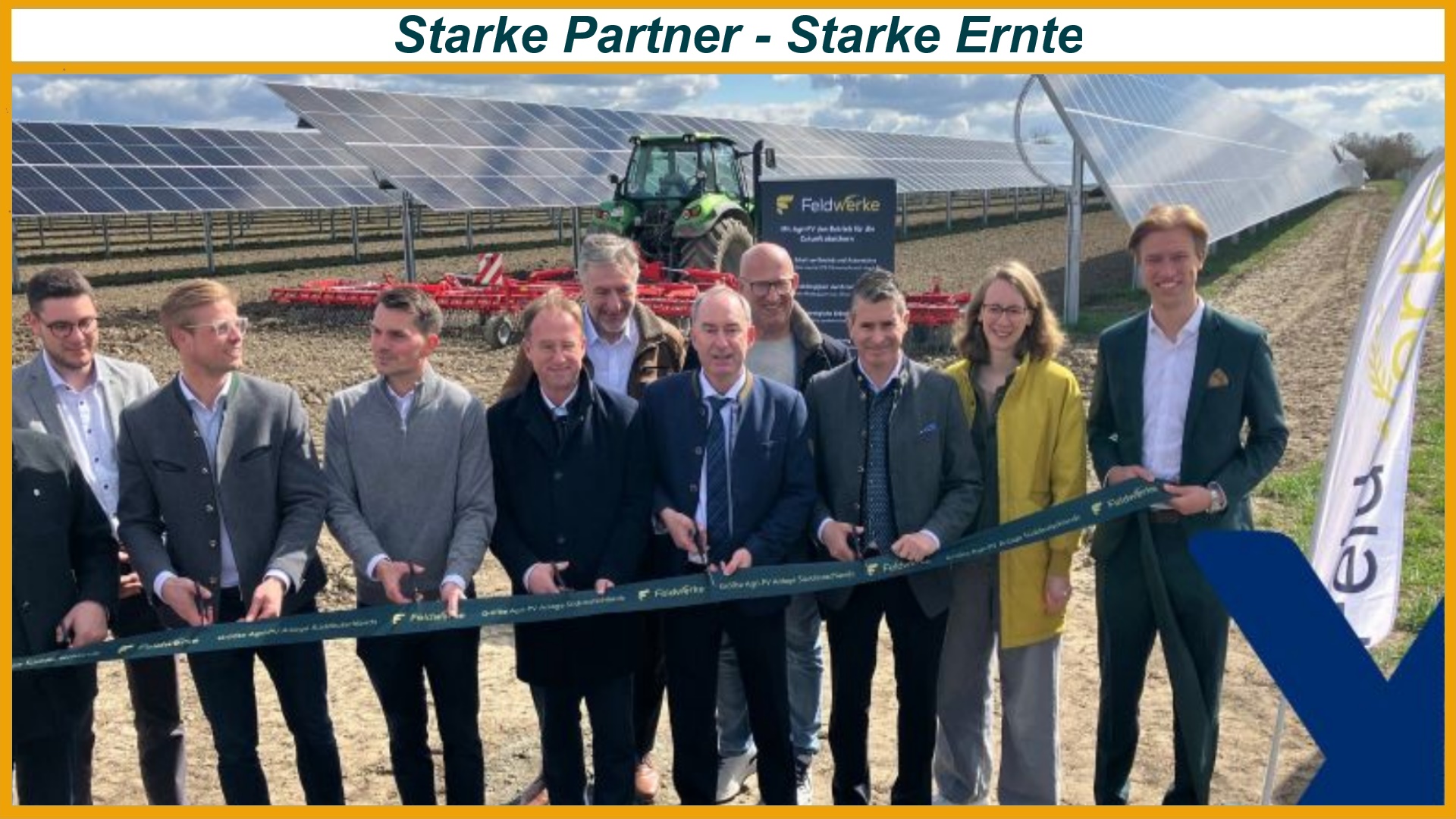 Hubert Aiwanger eröffnet Photovoltaikanlage von MaxSolar in Bayern bei offizieller Einweihung mit Banddurchschnitt