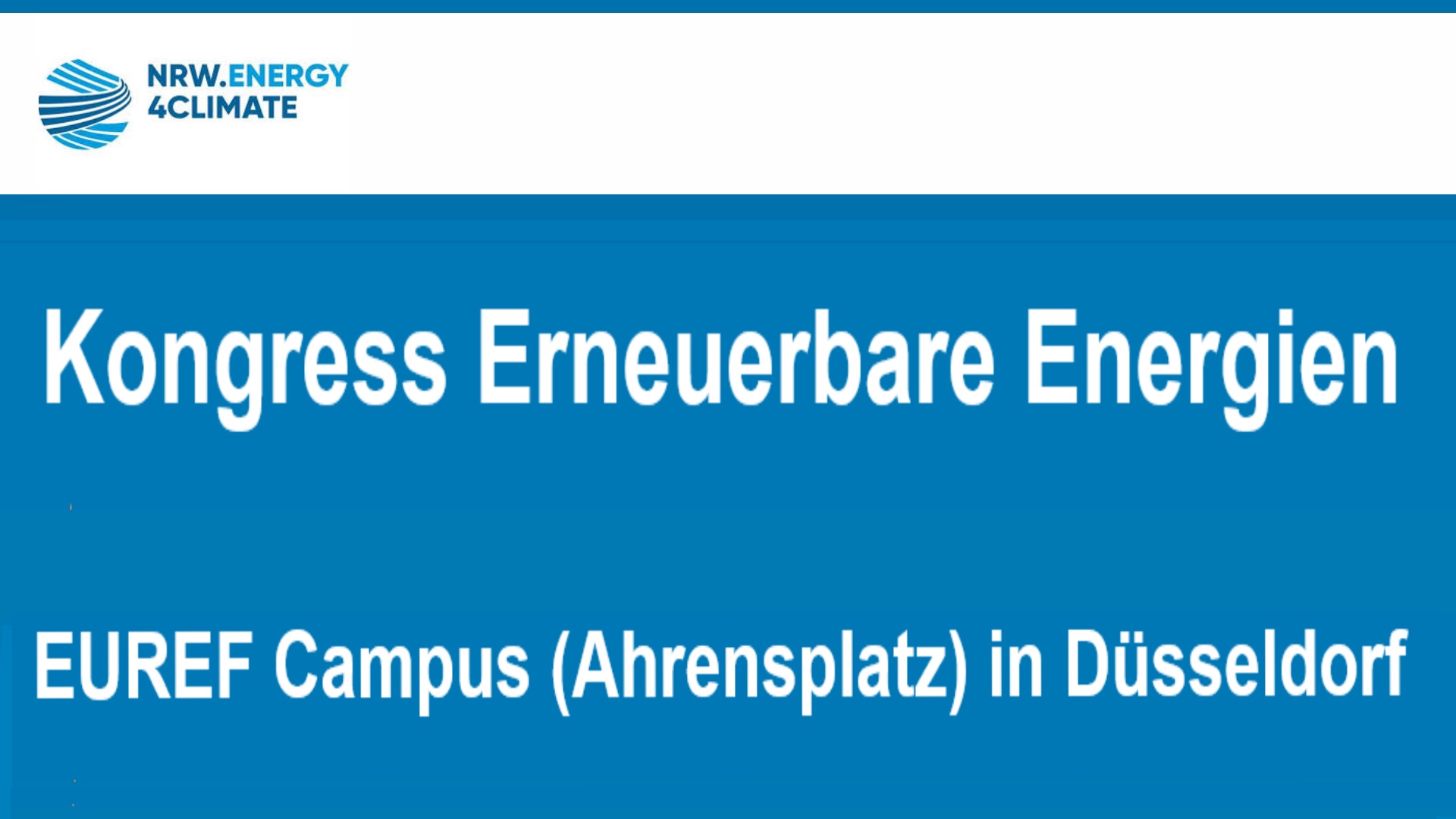 Logo Kongress Erneuerbare Energien Düsseldorf mit Fokus auf Energiewende und Photovoltaik