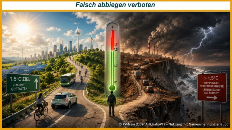 Symbolbild zur Energiewende zeigt Weg zu erneuerbaren Energien und Klimaziel von maximal 1,5 Grad Erderwärmung