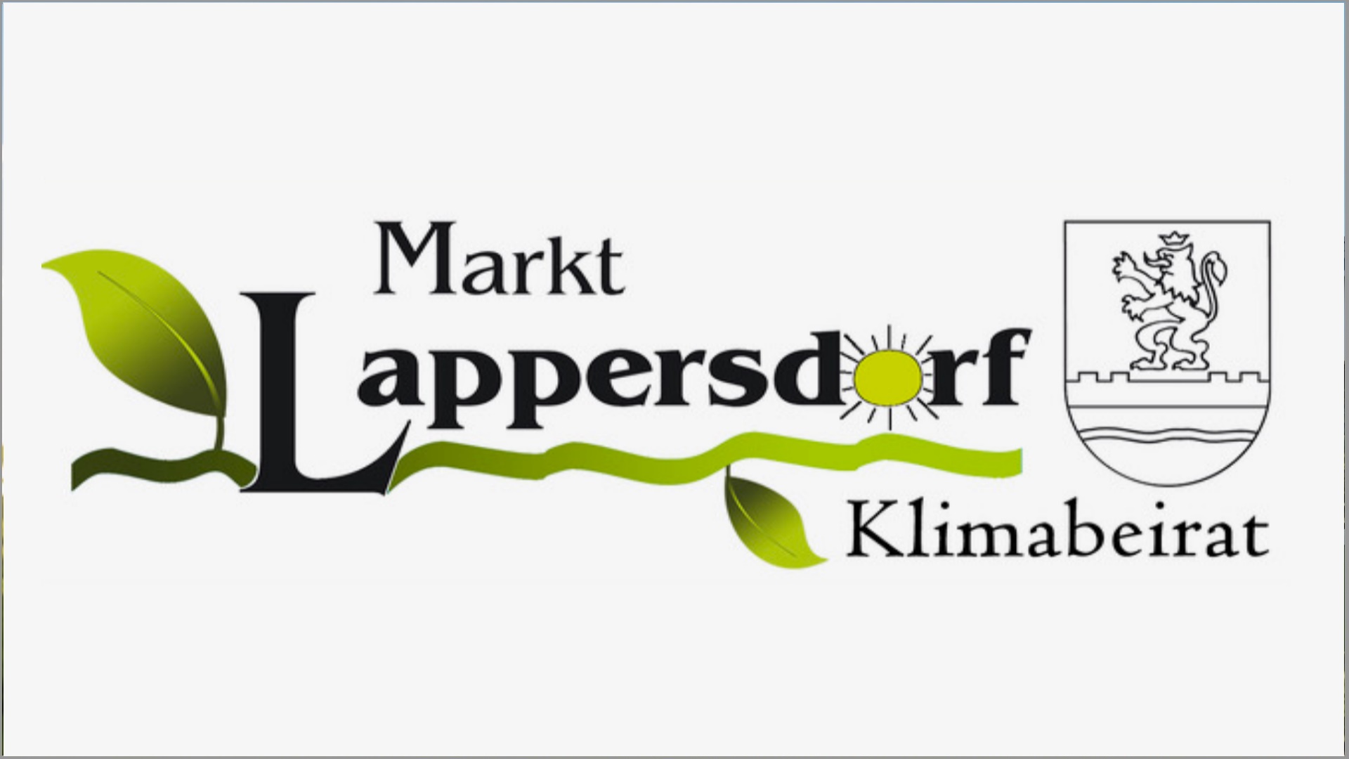 Logo Klimabeirat Lappersdorf mit Photovoltaik, Energiespeicher, Elektromobilität und Symbolen der Energiewende