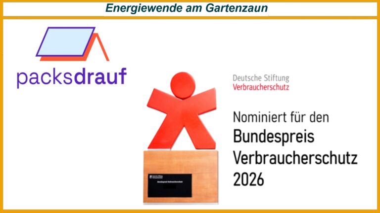 Logo der Initiative packsdrauf mit Hinweis auf die Nominierung zum Bundespreis Verbraucherschutz 2026